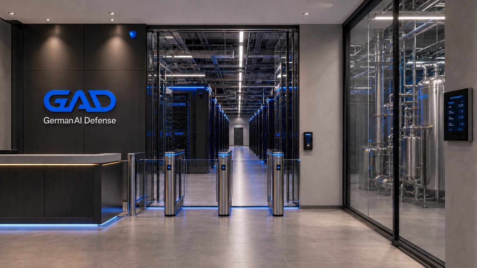 GAD datacenter. Reception area with security airlock