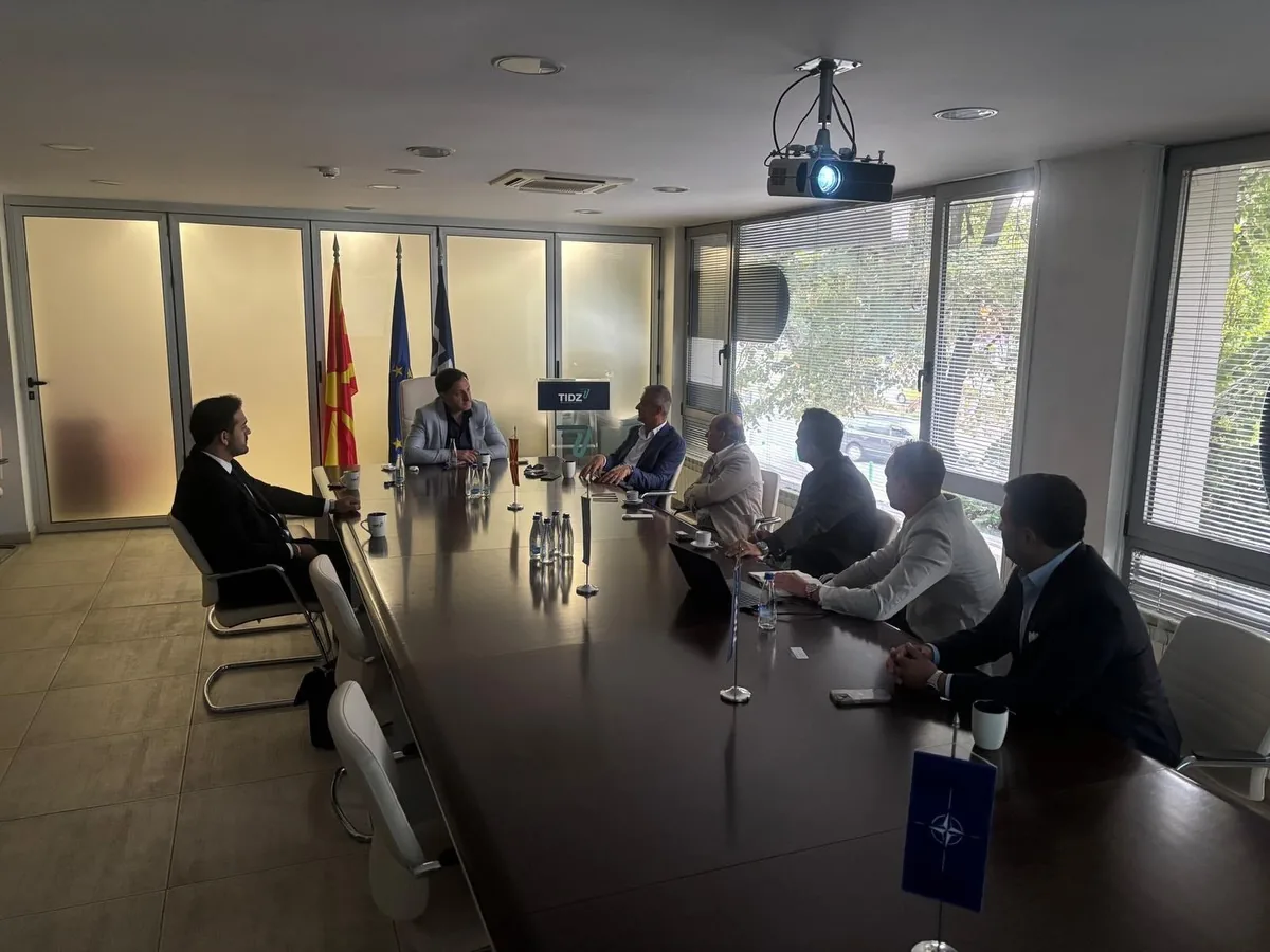 The delegation in talks at the conference table